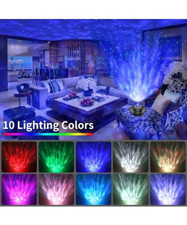 Galaxy Light Projector with Remote Control | 10 Color Changing LED, Bluetooth Speaker, Timer | Baby Room Decor & Festival Gift - White - Buy Online on GoSupps.com