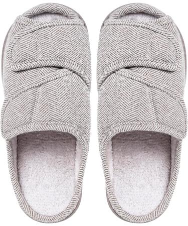 Adjustable Diabetic Slippers for Women Men - Extra Wide House Shoes - Light Coffee - Size 9-9.5 Wide Women/7.5-8.5 Wide Men - Buy Online on GoSupps.com