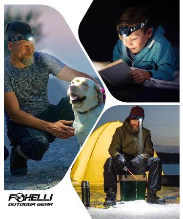 Foxelli Rechargeable LED Headlamp - Ultralight Waterproof Headlamp Flashlight for Adults & Kids - USB Rechargeable with Red Light for Running, Camping, Hiking - Black - Buy Online on GoSupps.com