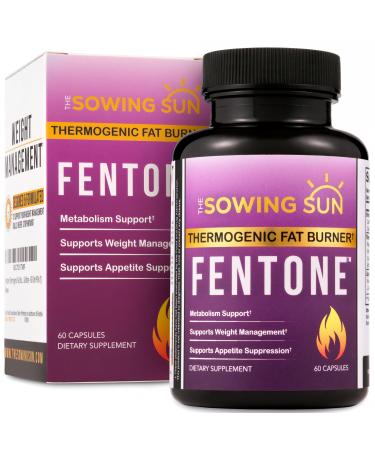 the sowing sun Fentone Thermogenic Fat Burner Energy Booster Appetite Suppressant Clinically Studied Weight Loss Fat Burning Phenylethylamine HCl L- Carnitine Ketones - 60 Diet Pills (1)