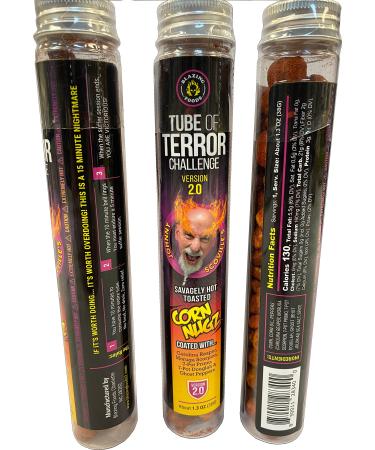 Tube of Terror Version 2.0 Carolina Reaper, 7-Pot Primo, Scorpion and Ghost Pepper Corn Nugz - world's hottest challenge