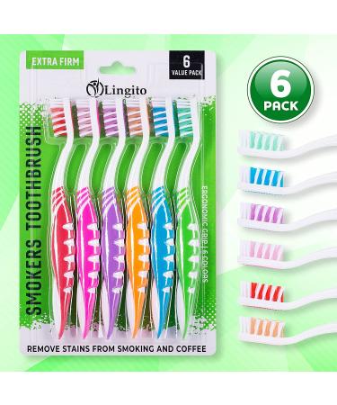 Extra Firm Hard Bristle Toothbrush Set for Adults & Smokers - Multicolor, Large Head, Manual Travel Toothbrush - Buy Online on GoSupps.com