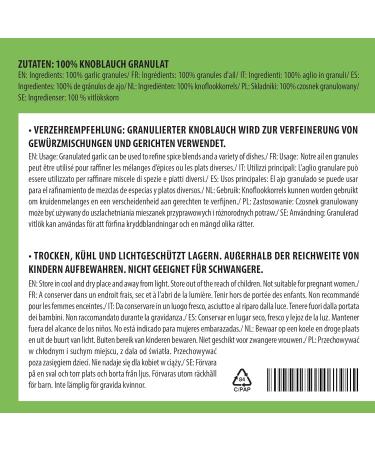 100% Natural Granulated Garlic 500g - Vegan Additive-Free Garlic Granulate for Flavorful Cooking - Buy Online on GoSupps.com