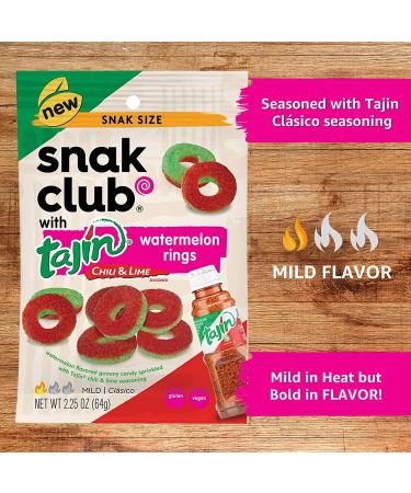 Snak Club Tajin Watermelon Rings 2.25oz (Pack of 12) - Chili & Lime Gummy Snacks | Gluten-Free, Mild Heat, Bold Flavor - Buy Online on GoSupps.com