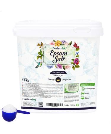Nortem Biotechnology Nortembio Epsom Salt 100 Pure 56 kg Concentrated Magnesium Source For Sensitive Skin With Moisturizing Vitamin C and E Additive Free Natural External Use + Free eBook
