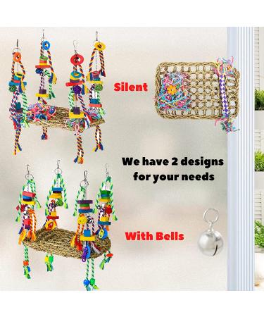 Pomeyard Bird Toy Cockatie: Interactive Climbing and Bouncing Fun for Parrots, Lovebirds, Budgies, and Conures - Green with Bell - Buy Online on GoSupps.com