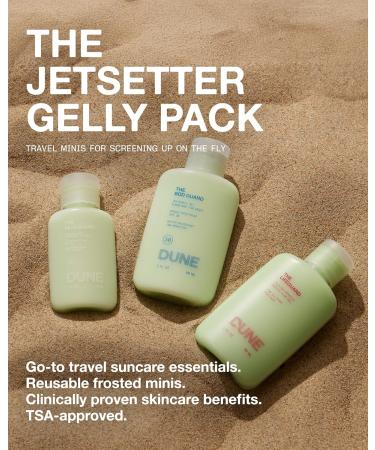 Jetsetter Gelly Mini Travel Sunscreen Kit - 72-Hour Hydration Fine Line Redness Reduction Moisturising Face and Body Sunscreen - Travel SPF Kit w/Aloe Rescue Gel for Tan Relief (2 Fl Oz Each) - Buy Online on GoSupps.com
