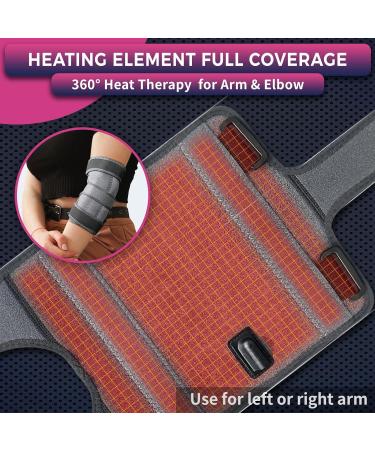 CREATRILL Elbow Heating Pad - Relief for Cubital Tunnel & Tennis Elbow | Heated Brace with Auto Off & Moist Heat Option - Gray - Buy Online on GoSupps.com