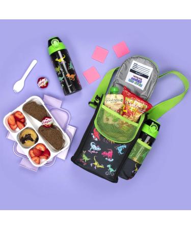 Fringoo Kids Water Bottle with Straw 600ml - Leak Proof BPA Free Dinosaur Skaters Design - Buy Online on GoSupps.com