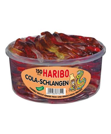 HARIBO Cola Snakes Fruit Gum - Can 150 Pieces Lemon 150 Pieces (1 Pack)