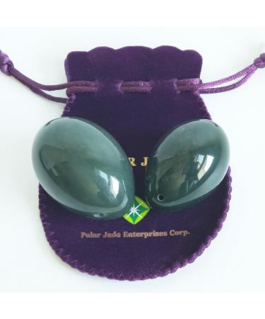 Nephrite Yoni Eggs Set - Drilled Polar Jade for Beginners & Medium Users | Includes Box Silk Cord & Instructions - Buy Online on GoSupps.com