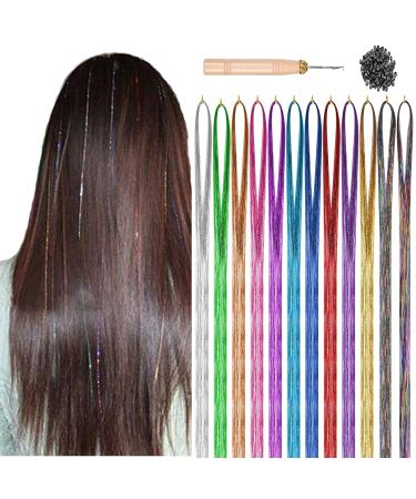 Jinlaili Colorful Hair Extensions - 12 Rainbow Strands for Wigs & Braids | Vibrant Hair Accessories for Women & Girls - Buy Online on GoSupps.com