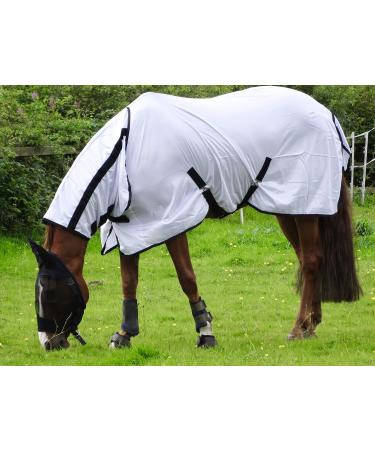 Turner Cool White Fly Rug for Horse/Pony/Shetland - Lightweight Full Neck Combo - 5'9" - Buy Online on GoSupps.com