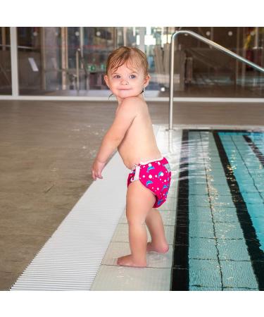 Shop Babyino Reusable Swimming Diaper - Bavarian Pants for Babies & Toddlers (Pink Dolphin) | Adjustable Size 6-18 Months - Buy Online on GoSupps.com