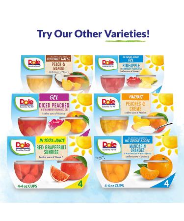 Dole Mandarin Oranges in 100% Juice - Gluten Free Healthy Snack, 4oz Cups (Pack of 24) - Buy Online on GoSupps.com