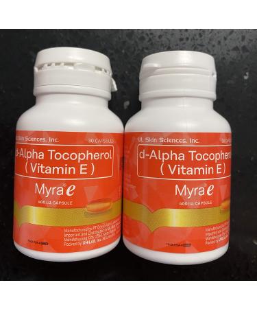 60 Capsules Myra E 400 IU Vitamin E d-Alpha Tocopherol by Myra E