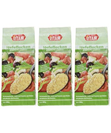 VITAM Yeast Flakes Salt-Free - Pack of 3 (3 x 200g) | Nutritious Vegan Seasoning for Cooking & Baking | International Shipping Available - Buy Online on GoSupps.com