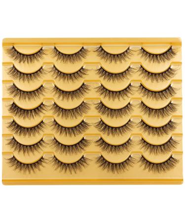 Zegaine 3D Cat Eye False Eyelashes - Natural Look, 12mm Fluffy Wispy Faux Mink - 14 Pairs Pack - Buy Online on GoSupps.com