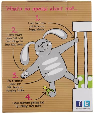 Sleepytot Bunny Comforter & Soother Holder in Grey - Baby Sleep Aid (Pack of 1) - Buy Online on GoSupps.com