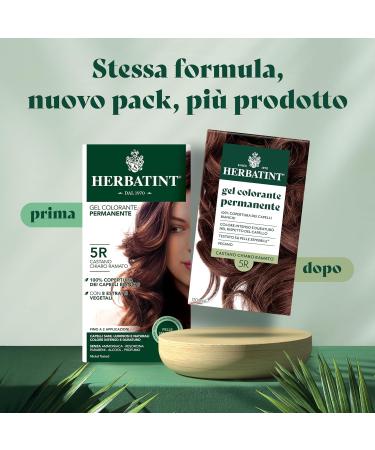  Herbatint Herbatint Permanent Hair Color Gel 5R Light Copper Brown - 170 ml | Ammonia-Free 100% Gray Coverage | For Sensitive Skin with 8 Natural Organic Extracts - Buy Online on GoSupps.com