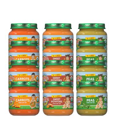 Earth's Best Organic Stage 1 Baby Food, Veggie Jars Variety Pack, 4 oz (Pack of 12) - Buy Online on GoSupps.com