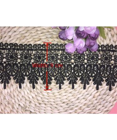 Europe Chips Pattern Embroidery Lace Trim - 9CM Width, 2 Yards - Ivory - Buy Online on GoSupps.com