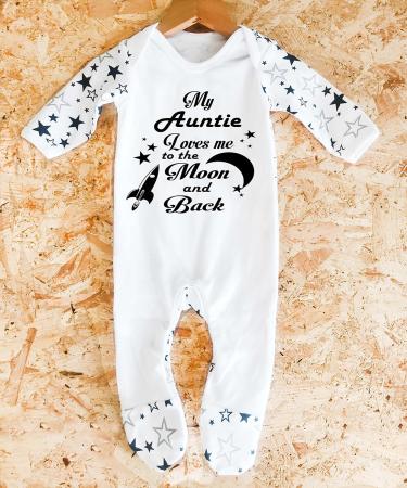 My Auntie Loves Me Sleepsuit | 100% Cotton | 6-12 Months | UK Designed & Printed - Buy Online on GoSupps.com