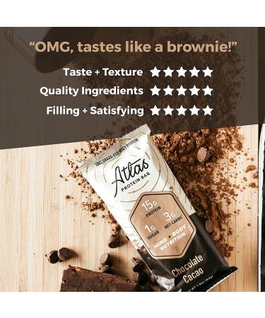 Atlas Mind + Body Classics Variety Keto Protein Bars - 10-count High Fiber Low Carb Low Sugar Meal Replacement Bars with Organic Ashwagandha - Buy Online on GoSupps.com