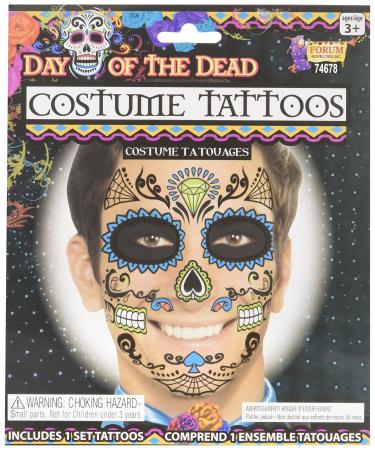 Forum Novelties Day of The Dead Male Face Tattoo