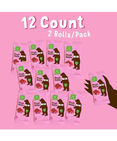 BEAR Raspberry Real Fruit Snack Rolls - Gluten Free, Vegan, Non-GMO - 12 Pack | Healthy Snacks for Kids & Adults - Buy Online on GoSupps.com