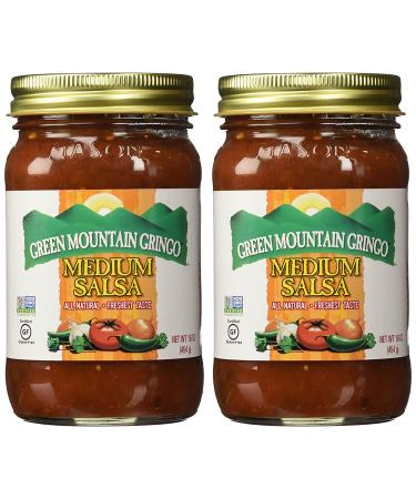 Green Mountain Gringo Medium Salsa 16 Oz (Pack of 2) - 1 Pound (Pack of 2) - Buy Online on GoSupps.com