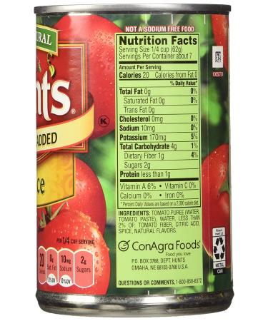 Hunt's No Salt Added Tomato Sauce 15oz Can - Pack of 6 | Buy Online - Buy Online on GoSupps.com