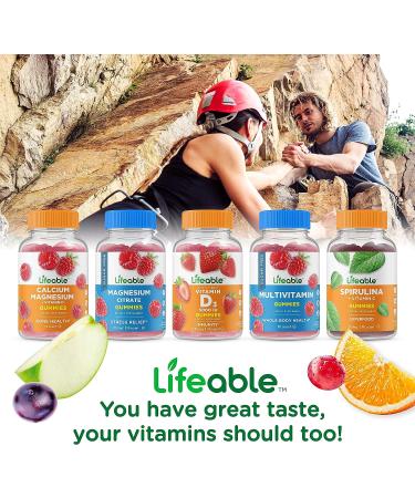 Lifeable Calcium 500mg with Vitamin D3 1000IU Gummies | Bone Strength Supplement for Men & Women | Gluten-Free & GMO-Free | 60 Count - Buy Online on GoSupps.com