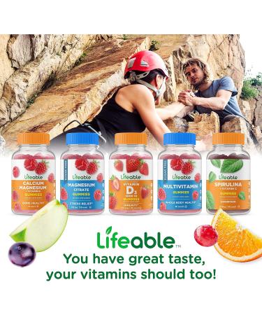 Lifeable Calcium with Vitamin D + Calcium Magnesium Gummies Bundle - Great Tasting Vitamin Supplement Gluten Free GMO Free Chewable - Buy Online on GoSupps.com
