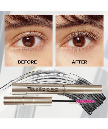 L'Or al Paris Telescopic Lengthening Mascara + Voluminous Primer Mascara Waterproof Black Mascara + Mascara Primer - Buy Online on GoSupps.com