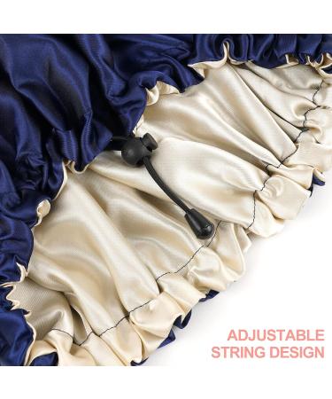 2PCS Satin Sleep Cap Adjustable Double-Sided Bonnet Cap for Sleep (2 BLUE) M-XL - Buy Online on GoSupps.com