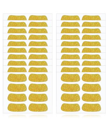 80 Pairs Glitter Softball Eye Stickers Baseball Cheek Paint Football Eye Stickers Sports Eye Sticker Adhesive Strip School Items for Baseball Softball Football Lacrosse Sports Match Gold