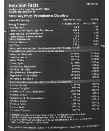 GN Laboratories 100% Dairy Whey Protein Shake - Peanut Butter Chocolate 1000g | Bodybuilding Protein Powder for Optimal Muscle Growth - Buy Online on GoSupps.com