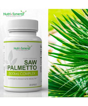 Nutri + Synergy Saw Palmetto - Prostate Support Herbal Supplement for Men - 500mg - 100 Capsules - Buy Online on GoSupps.com
