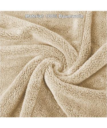 Emmy Home Hair Turban Set - 100% Cotton Quick Drying Hair Towels (2 Pack Beige) | Soft Stylish & Functional - Buy Online on GoSupps.com