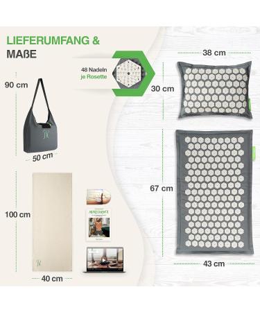 Buy Backlaxx Acupressure Mat & Pillow for Neck & Shoulder Relief | Gray Massage Mat for Relaxation | International Shipping Available - Buy Online on GoSupps.com