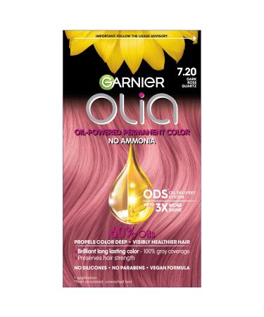 Garnier Hair Color Olia Ammonia-Free Brilliant Color Oil-Rich Permanent Hair Dye 7.20 Dark Rose Quartz 2 Count (Packaging May Vary)