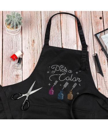 SATINIOR I Do Nails Cosmetology Apron - Colorful Rhinestone Design, Waterproof with 3 Pockets - Buy Online on GoSupps.com