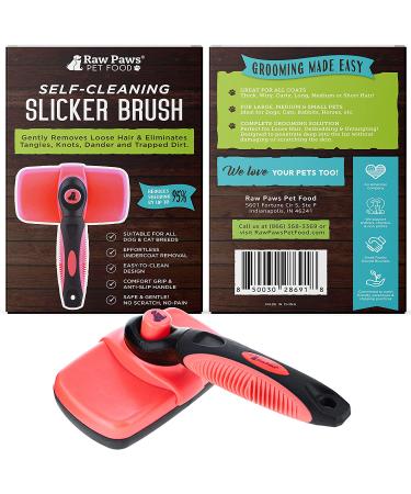 Raw Paws Self-Cleaning Slicker Brush for Dogs & Cats - Dematting & Deshedding Tool - Cat & Dog Shedding Brush - Buy Online on GoSupps.com