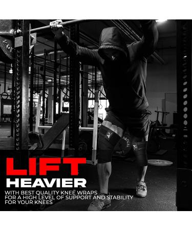 Athlego Knee Strap for Powerlifting & Cross Training | Extra Flexible Knee Compression for Men and Women | Black - Buy Online on GoSupps.com