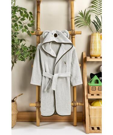 Super Soft Ely Parker Kids Bathrobe - Turkish Cotton Hooded Terry Towel for Boys & Girls (3-4 Years) - Absorbent & Comfortable Koala Design - Buy Online on GoSupps.com