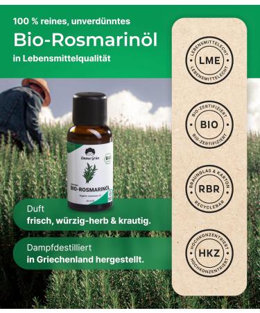 Buy EMMA Gr n Bio Rosemary Oil - 100% Natural Organic Rosemary from Greece | High Dose Essential Oil for Culinary & Aromatherapy Use - Buy Online on GoSupps.com