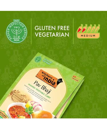 Kitchens of India Pav Bhaji Ready to Eat - Mashed Vegetable Curry (Pack of 6, 10 oz Boxes) - Buy Online on GoSupps.com