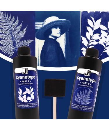 Jacquard Cyanotype Kit for Paper and Fabric - 2 Component Sensitizer Set with Moshify Sponge Brush - Buy Online on GoSupps.com