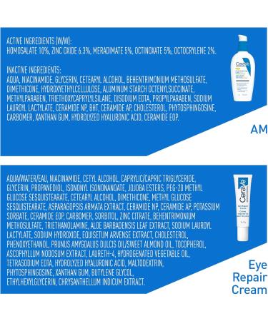 CeraVe Daily Face Lotion and Eye Cream Bundle Face Moisturizer Lotion AM SPF 30 Fragrance Free and Eye Repair Cream with Hyaluronic Acid - Buy Online on GoSupps.com